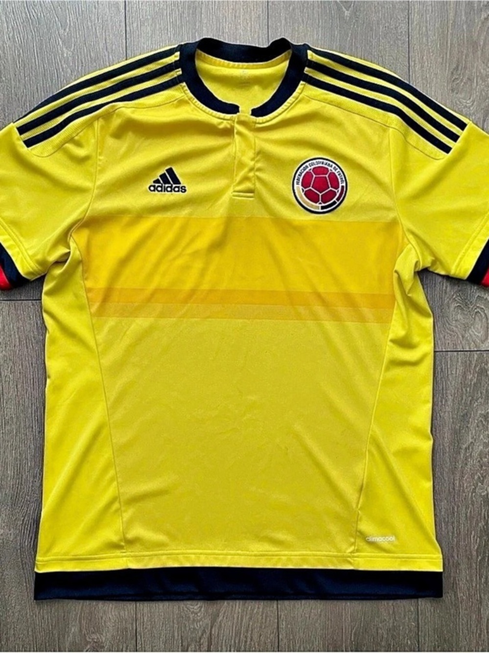 adidas Colombia 2015 Home Jersey Yellow & Black Large